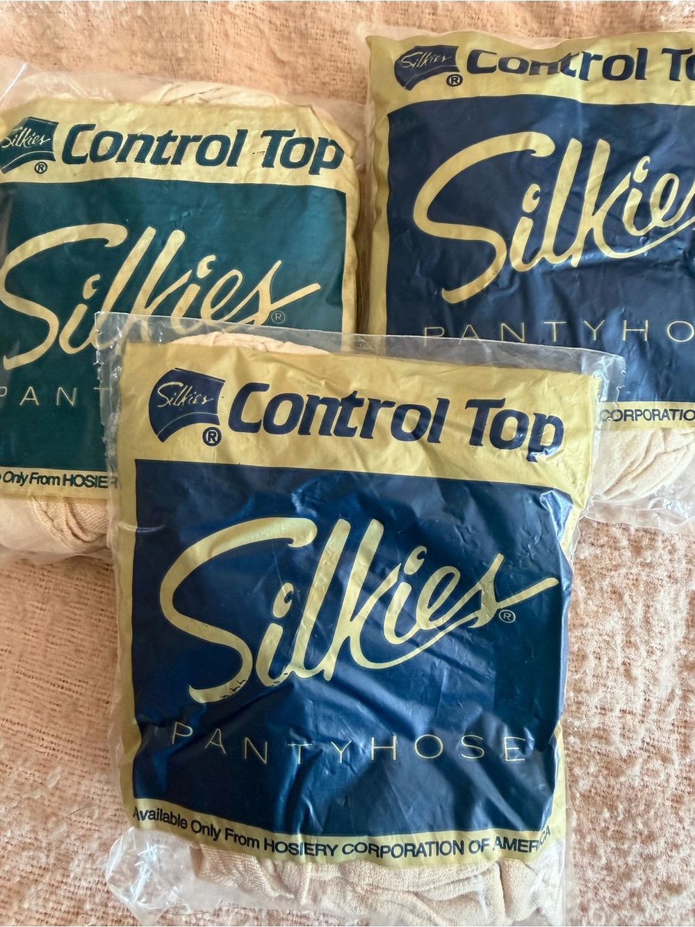 Silkies Off White Control Top Hose- 3 pack